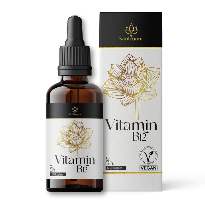 Santenour Vitamin B12 Tropfen – Pipettenflasche und Verpackung