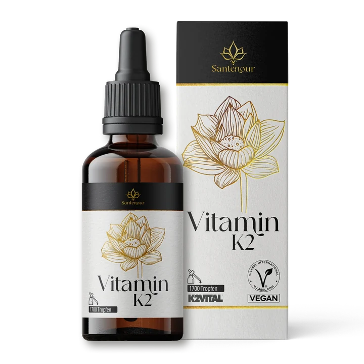 Santenour Vitamin K2 Tropfen – Pipettenflasche und Verpackung